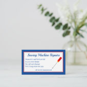 Naaimachine repareert blauw Visitekaartje (Staand voorkant)