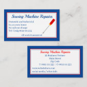 Naaimachine repareert blauw Visitekaartje (Voorkant / Achterkant)