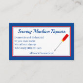 Naaimachine repareert blauw Visitekaartje (Voorkant)