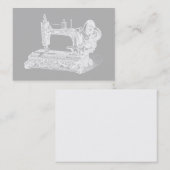  naaimachine - Retromachines Witte grijs Visitekaartje (Voorkant / Achterkant)