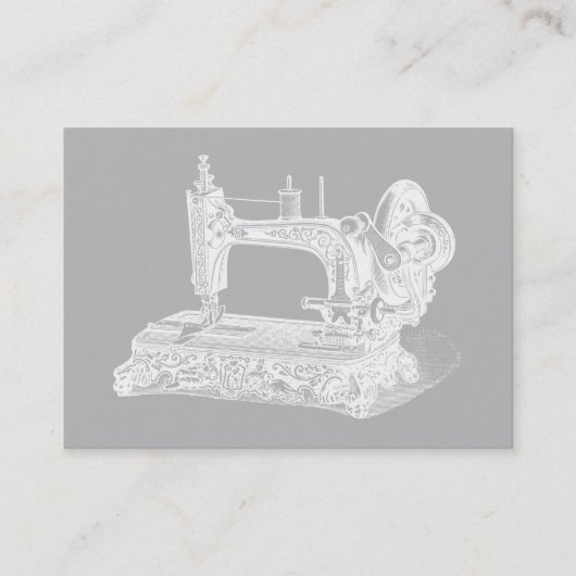  naaimachine - Retromachines Witte grijs Visitekaartje (Voorkant)