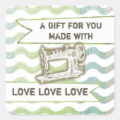  naaimachine Rickrack cadeau label label (Voorkant)