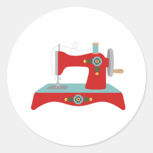 naaimachine ronde sticker