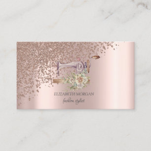 Naaimachine Rose Goud Diamanten Naaimachine Visitekaartje