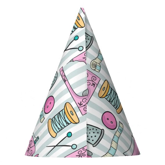 naaimachine - roze naaiwerk feesthoedjes (Achterkant)