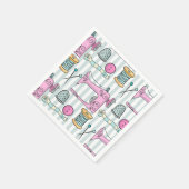 naaimachine - roze naaiwerk servet (Hoek)