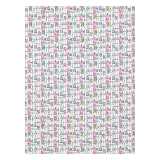 naaimachine - roze naaiwerk tafelkleed (Voorkant)