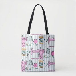 naaimachine - roze naaiwerk tote bag