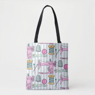naaimachine - roze naaiwerk tote bag