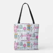naaimachine - roze naaiwerk tote bag (Achterkant)