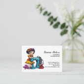 naaimachine Schattigee meisjeswijziging Visitekaartje (Staand voorkant)