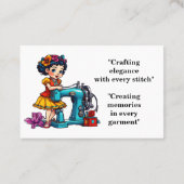 naaimachine Schattigee meisjeswijziging Visitekaartje (Achterkant)