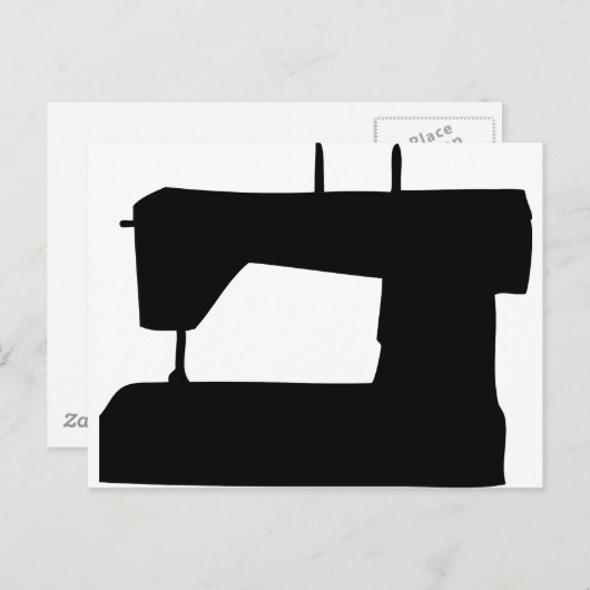 naaimachine silhouet briefkaart (Voorkant / Achterkant)