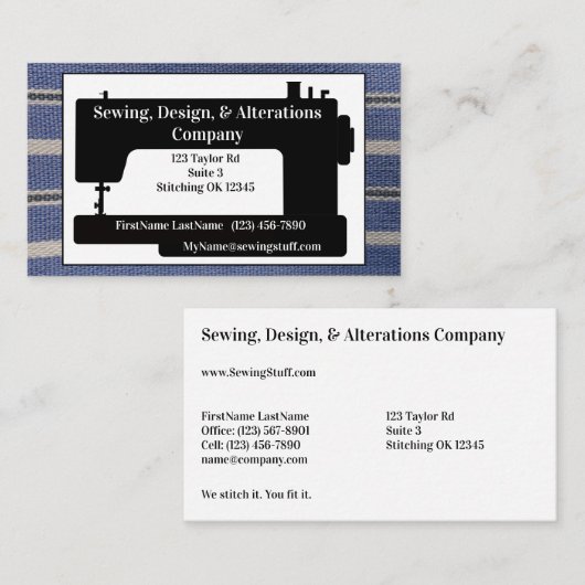 Naaimachine standaard, Visitekaartje van 3,5 x 2,0 (Voorkant / Achterkant)