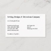 Naaimachine standaard, Visitekaartje van 3,5 x 2,0 (Achterkant)