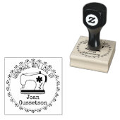 Naaimachine stiksels handgemaakt met liefde rubberstempel (Gestempeld)