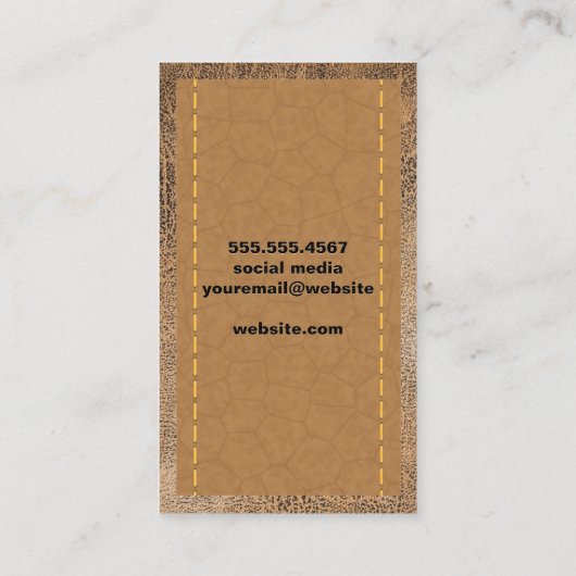 naaimachine | Stitched | bruin leder Visitekaartje (Achterkant)