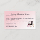 Naaimachine stof quilten roze bedrijf klantenkaartje (Achterkant)