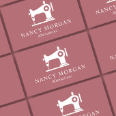 Naaimachine stoffig Roos Visitekaartje