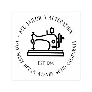 Naaimachine Tailor Business Name Return-adres Zelfinktende Stempel