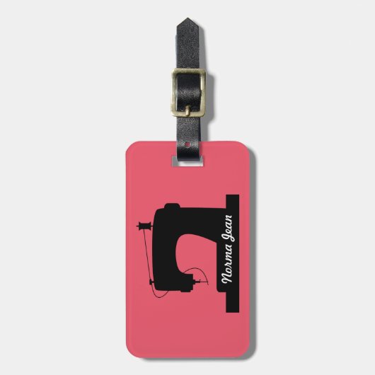 Naaimachine / Uw tekst {Light} Bagagelabel (Voorkant verticaal)