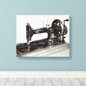naaimachine van de zanger 'New Family', 1865 Canvas Afdruk (Insitu (Houten vloer))