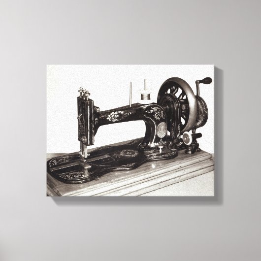 naaimachine van de zanger 'New Family', 1865 Canvas Afdruk (Voorkant)