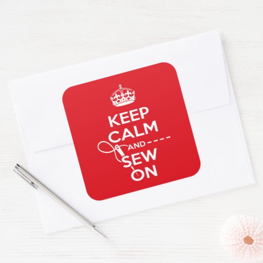 Naaimachine Vierkante Sticker (Envelop)