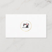 naaimachine visitekaartje waterverf zwart roze (Achterkant)