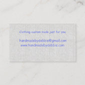  naaimachine voor blauw en geel zaaigoed visitekaartje (Achterkant)