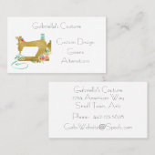 Naaimachine voor gouden naaigarens visitekaartje (Voorkant / Achterkant)