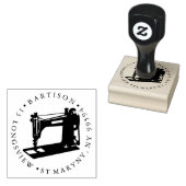 naaimachine voor het maken van het TERUGKEERADRES Rubberstempel (Gestempeld)