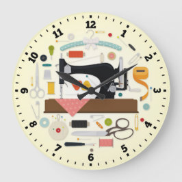 Naaimachine wandklok