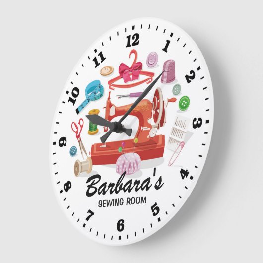 Naaimachine  wandklok (Hoek)