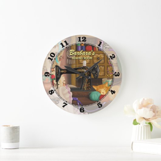 Naaimachine wandklok (Huis)