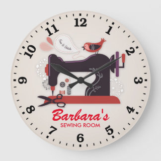 Naaimachine wandklok