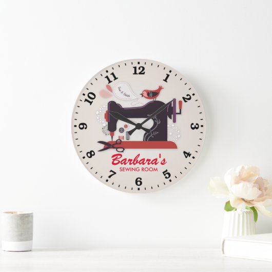 Naaimachine wandklok (Huis)