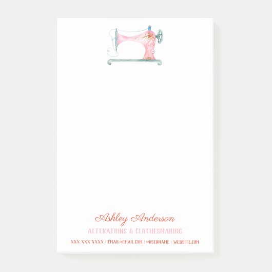 Naaimachine Waterverf naald- en sluitingen Post-it® Notes (Voorkant)