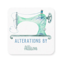 Naaimachine Waterverf vierkant piek