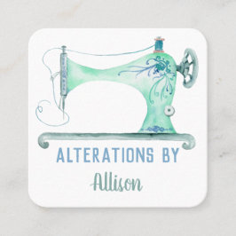 Naaimachine Waterverf vierkant piek Vierkante Visitekaartje