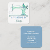 Naaimachine Waterverf vierkant piek Vierkante Visitekaartje (Voorkant / Achterkant)