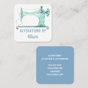 Naaimachine Waterverf vierkant piek Vierkante Visitekaartje