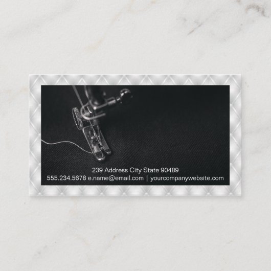 naaimachine | Witte opvulling Visitekaartje (Achterkant)