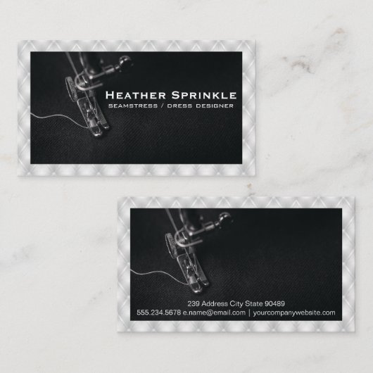 naaimachine | Witte opvulling Visitekaartje (Voorkant / Achterkant)