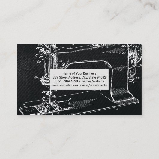 naaimachine | Zijdeweefsel Visitekaartje (Achterkant)