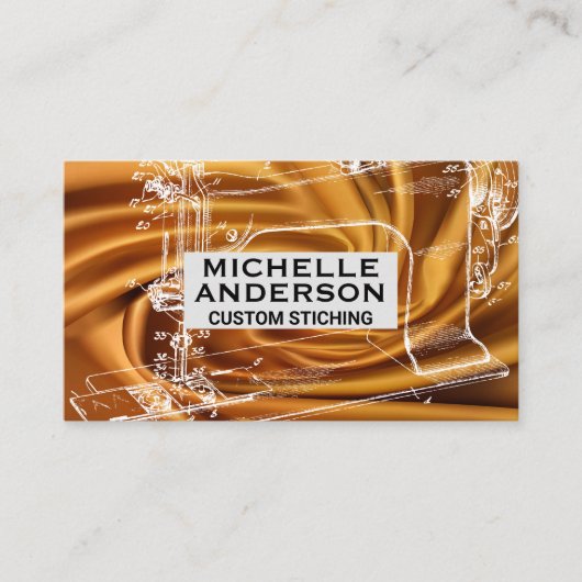  naaimachine | Zijdeweefsel Visitekaartje (Voorkant)