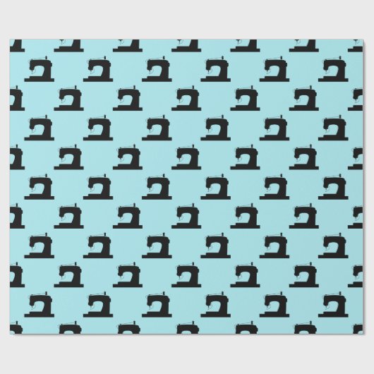 Naaimachine: zwart cadeaupapier (Vlak)