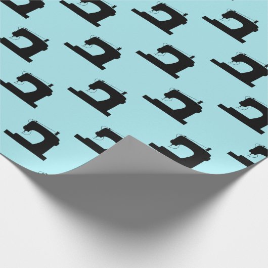 Naaimachine: zwart cadeaupapier (Hoek)