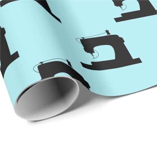 Naaimachine: zwart cadeaupapier (Rol Hoek)