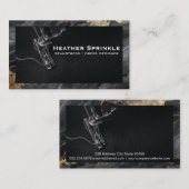 naaimachine | Zwart Goud Marmer Visitekaartje (Voorkant / Achterkant)